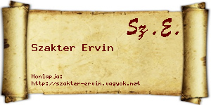 Szakter Ervin névjegykártya