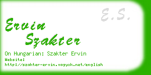 ervin szakter business card